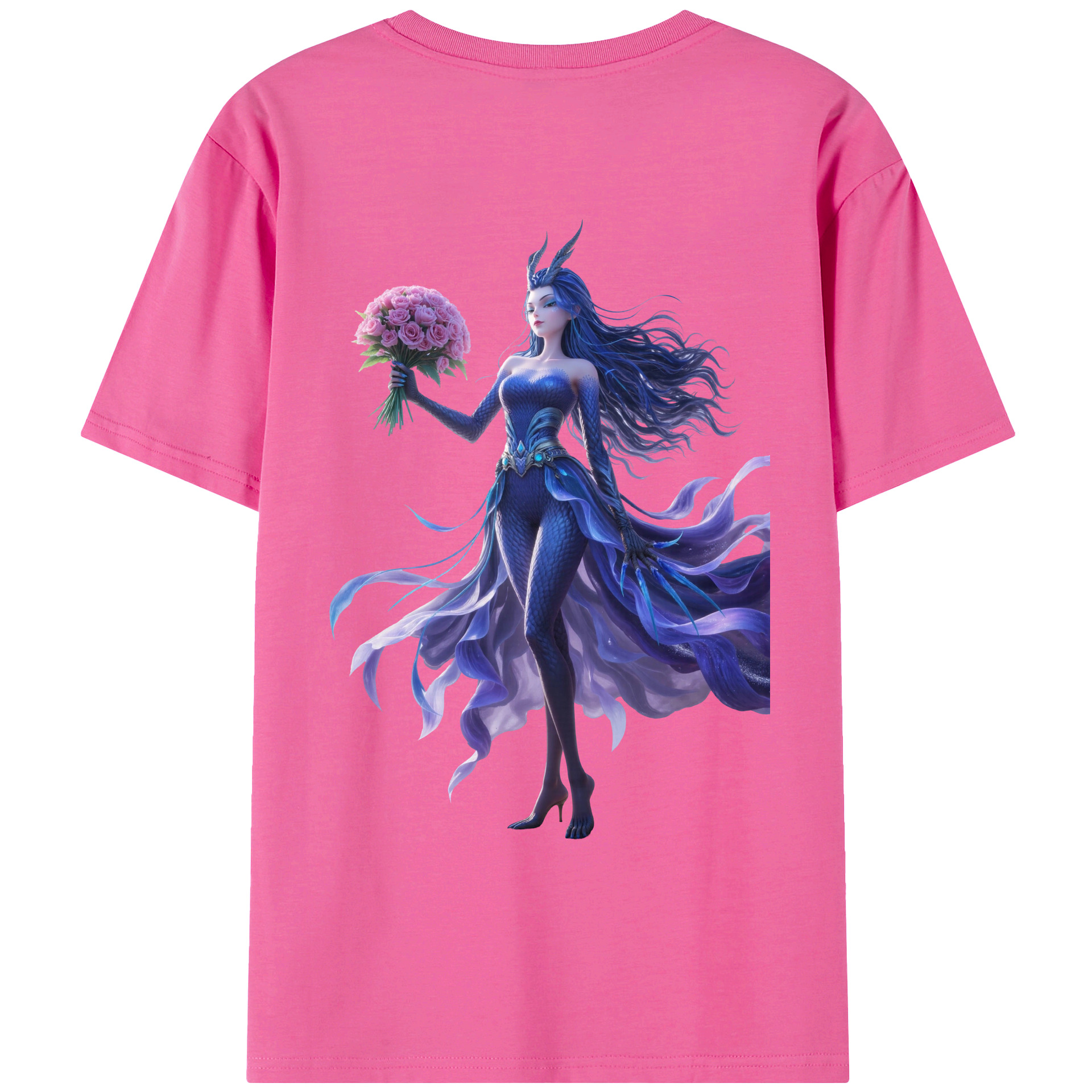 （画像用） Ne Zha 2 ナタ 魔童の大暴れ レディース半袖Tシャツ(バックプリント)